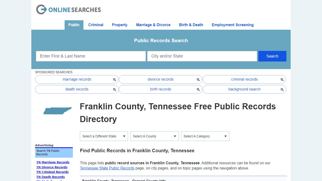 Franklin County, Tennessee Public Records Directory